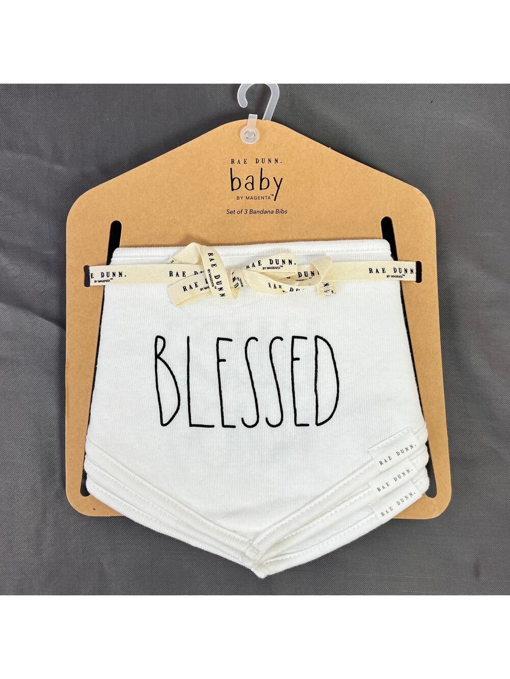 Rae Dunn Baby Bibs Thanksgiving Set of 3 Blessed Gobble Gobble Thankful NEW